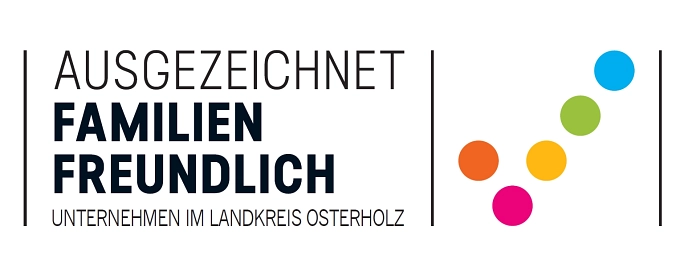 Unternehmenssiegel "Ausgezeichnet Familienfreundlich im Landkreis Osterholz"&nbsp;&copy;&nbsp;Impulsgeber Zukunft e.V. / ProArbeit kAöR